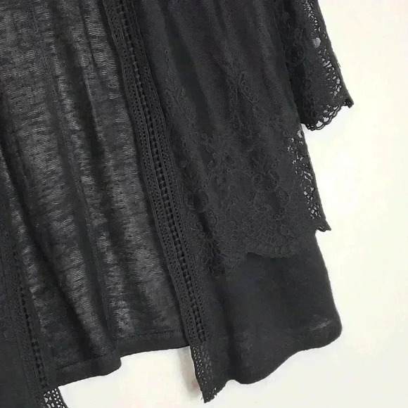 Maurices Cardigan Lightweight Black Embroidered Mesh Lace Quarter Sleeves NWT - Picture 11 of 15